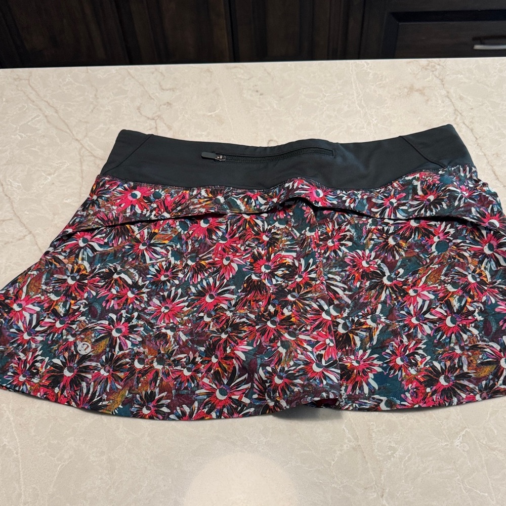 lululemon athletica Floral Mini Skirt - Black and Red